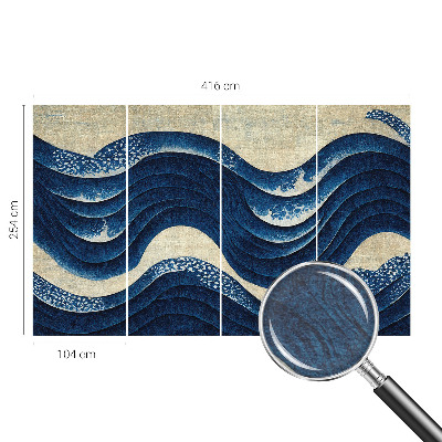Papel mural texturado decorativo con motivos de formas oceánicas