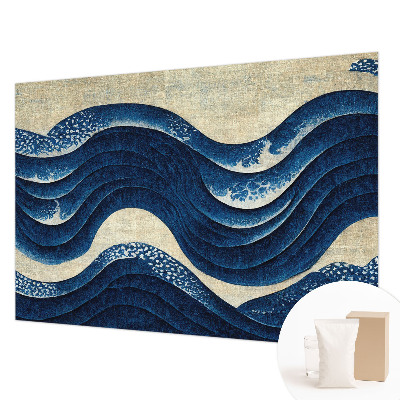 Papel mural texturado decorativo con motivos de formas oceánicas