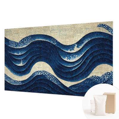 Papel mural texturado decorativo con motivos de formas oceánicas