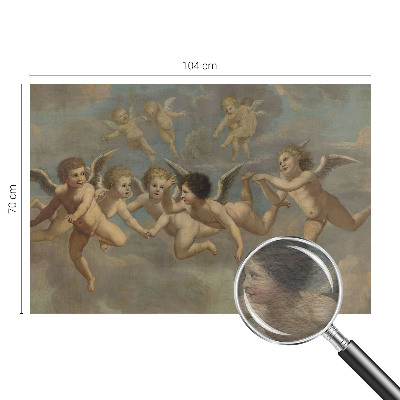 Fotomural decorativo para cabecero de cama con figuras angelicales