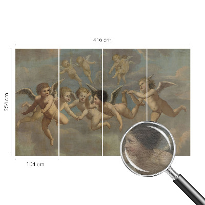 Fotomural decorativo para cabecero de cama con figuras angelicales