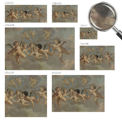 Fotomural decorativo para cabecero de cama con figuras angelicales