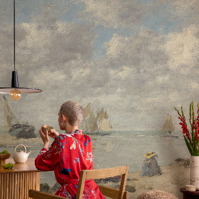Mural de pared con estampado hermoso con paisajes marinos