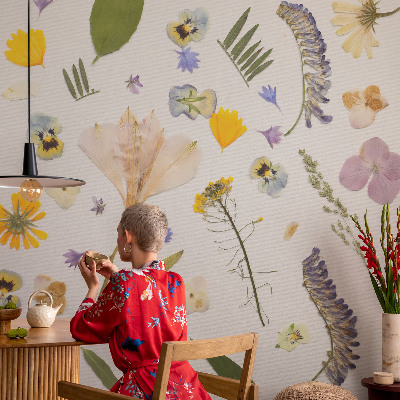 Mural decorativo con motivo de flores de primavera