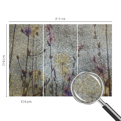 Papel mural texturado decorativo con estampado de flores silvestres