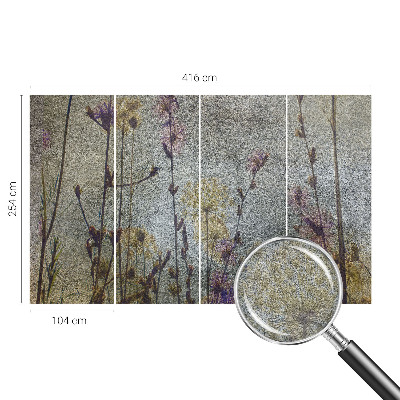 Papel mural texturado decorativo con estampado de flores silvestres