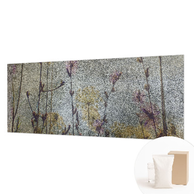 Papel mural texturado decorativo con estampado de flores silvestres