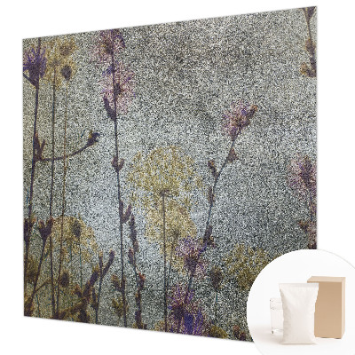 Papel mural texturado decorativo con estampado de flores silvestres