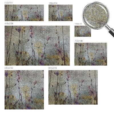 Papel mural texturado decorativo con estampado de flores silvestres