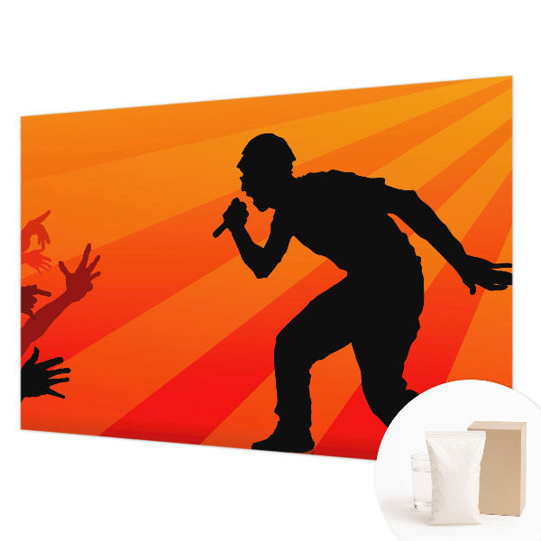 Fotomural decorativo para cabecero de cama con una escena rítmica