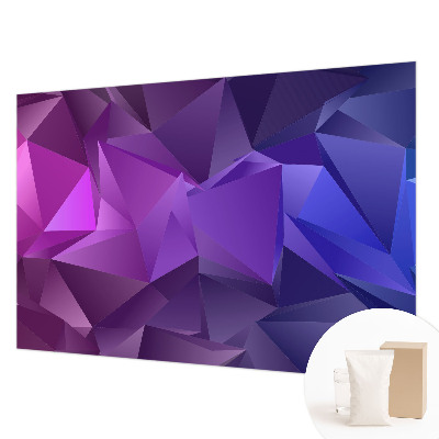 Mural de pared con estampado hermoso con un motivo de triángulos morados