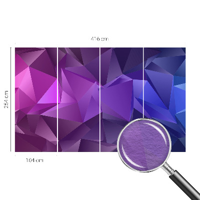 Mural de pared con estampado hermoso con un motivo de triángulos morados