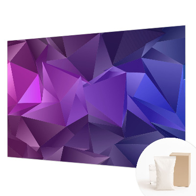 Mural de pared con estampado hermoso con un motivo de triángulos morados