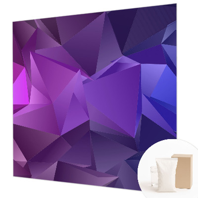 Mural de pared con estampado hermoso con un motivo de triángulos morados