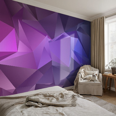 Mural de pared con estampado hermoso con un motivo de triángulos morados