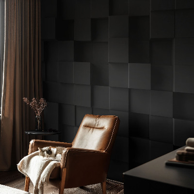 Papel mural con patrón decorativo con diseño de cubos tridimensionales