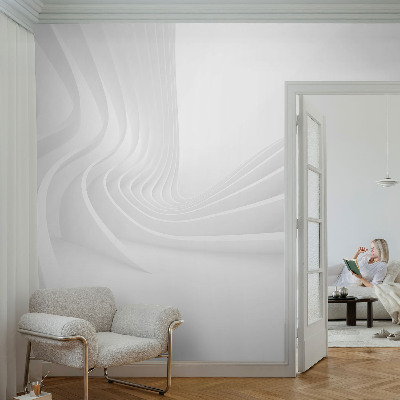 Papel mural texturado decorativo con motivo de líneas onduladas