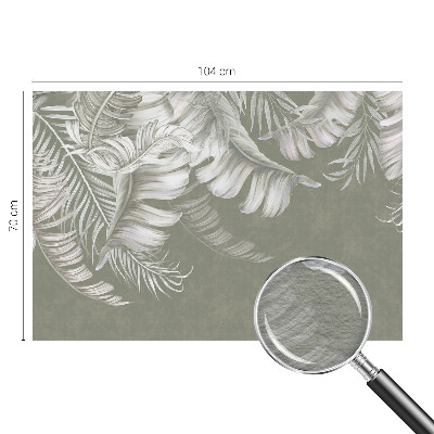 Fotomural decorativo para cabecero de cama con hojas delicadas como motivo
