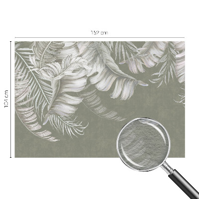 Fotomural decorativo para cabecero de cama con hojas delicadas como motivo