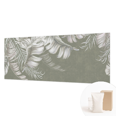 Fotomural decorativo para cabecero de cama con hojas delicadas como motivo