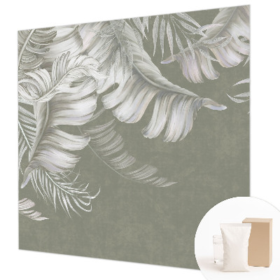 Fotomural decorativo para cabecero de cama con hojas delicadas como motivo