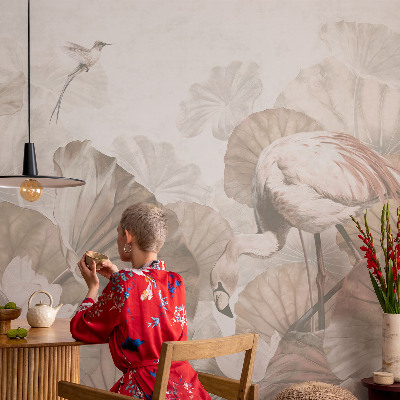 Mural de pared con estampado hermoso con un motivo de naturaleza elegante