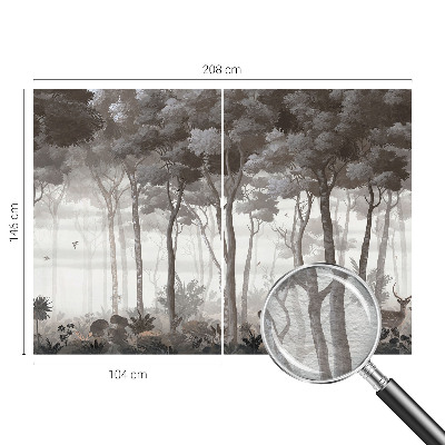 Papel mural con patrón decorativo con diseño 'Magia del bosque'