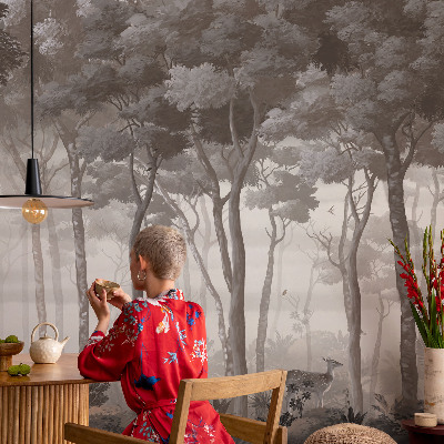 Papel mural con patrón decorativo con diseño 'Magia del bosque'