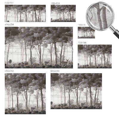Papel mural con patrón decorativo con diseño 'Magia del bosque'