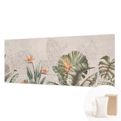 Papel mural texturado decorativo con estampado de flores tropicales