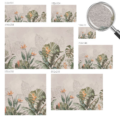Papel mural texturado decorativo con estampado de flores tropicales