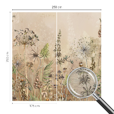 Papel mural con patrón decorativo con diseño de flores rústicas
