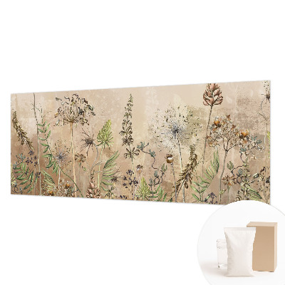 Papel mural con patrón decorativo con diseño de flores rústicas