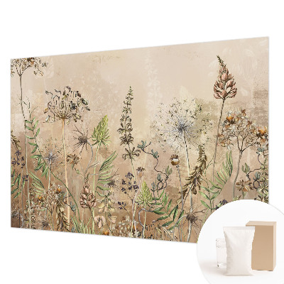 Papel mural con patrón decorativo con diseño de flores rústicas