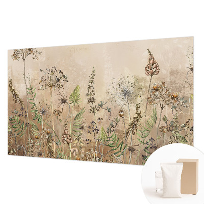 Papel mural con patrón decorativo con diseño de flores rústicas
