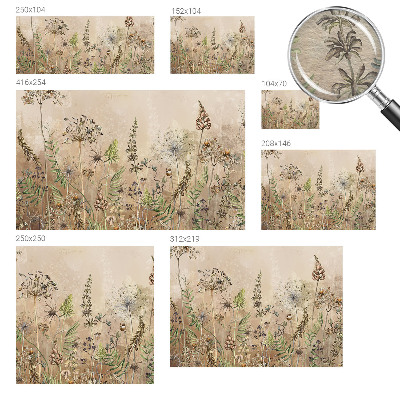 Papel mural con patrón decorativo con diseño de flores rústicas