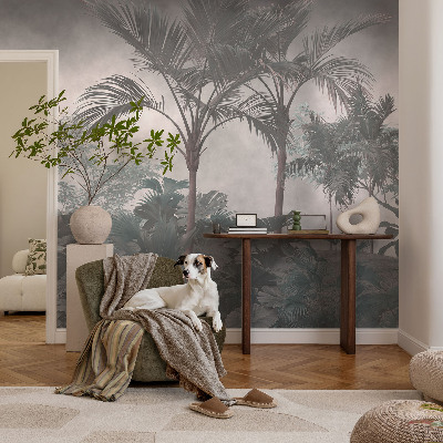 Mural de pared con estampado hermoso con un motivo de naturaleza exótica