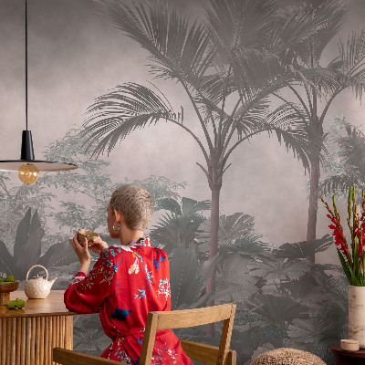 Mural de pared con estampado hermoso con un motivo de naturaleza exótica