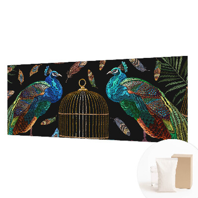 Papel mural con patrón decorativo con imagen de pavo real