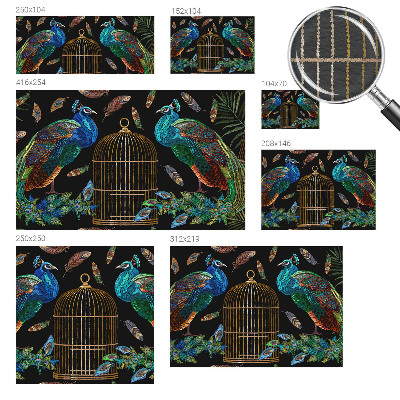 Papel mural con patrón decorativo con imagen de pavo real