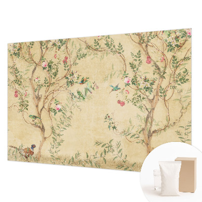 Mural decorativo con detalles florales