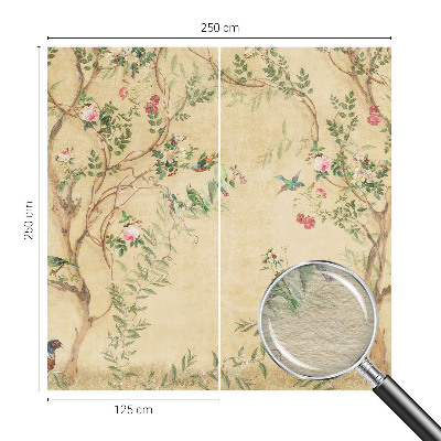 Mural decorativo con detalles florales