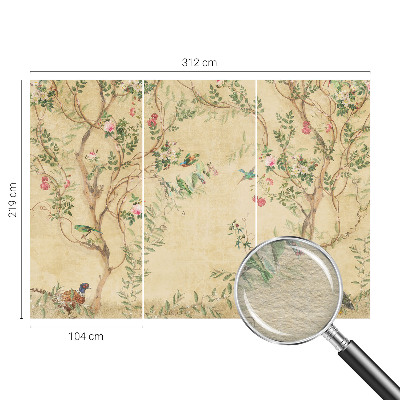 Mural decorativo con detalles florales