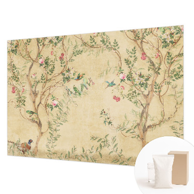 Mural decorativo con detalles florales