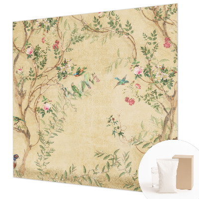 Mural decorativo con detalles florales