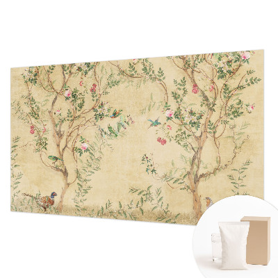 Mural decorativo con detalles florales
