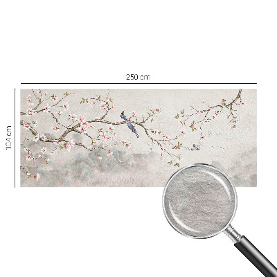 Papel mural con patrón decorativo con un paisaje oriental