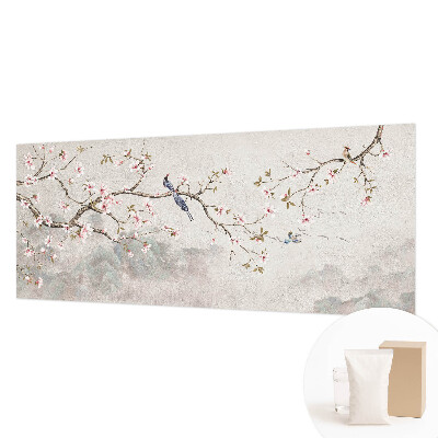 Papel mural con patrón decorativo con un paisaje oriental