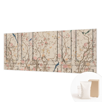 Mural de pared con estampado hermoso con motivos de pájaros y flores