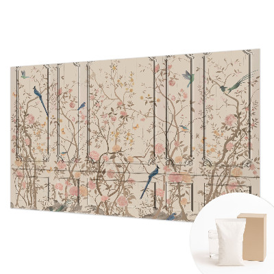 Mural de pared con estampado hermoso con motivos de pájaros y flores